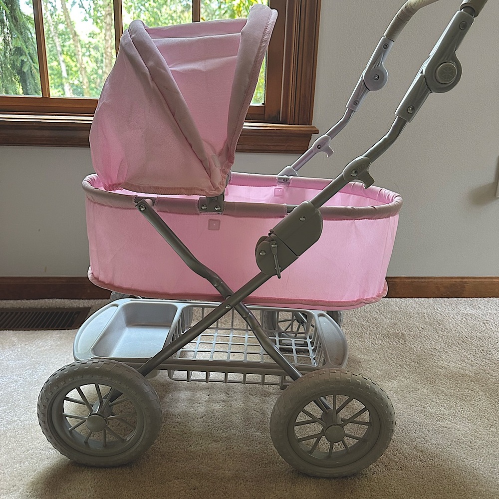 Pottery Barn Kids Pink and Gray Doll Stroller